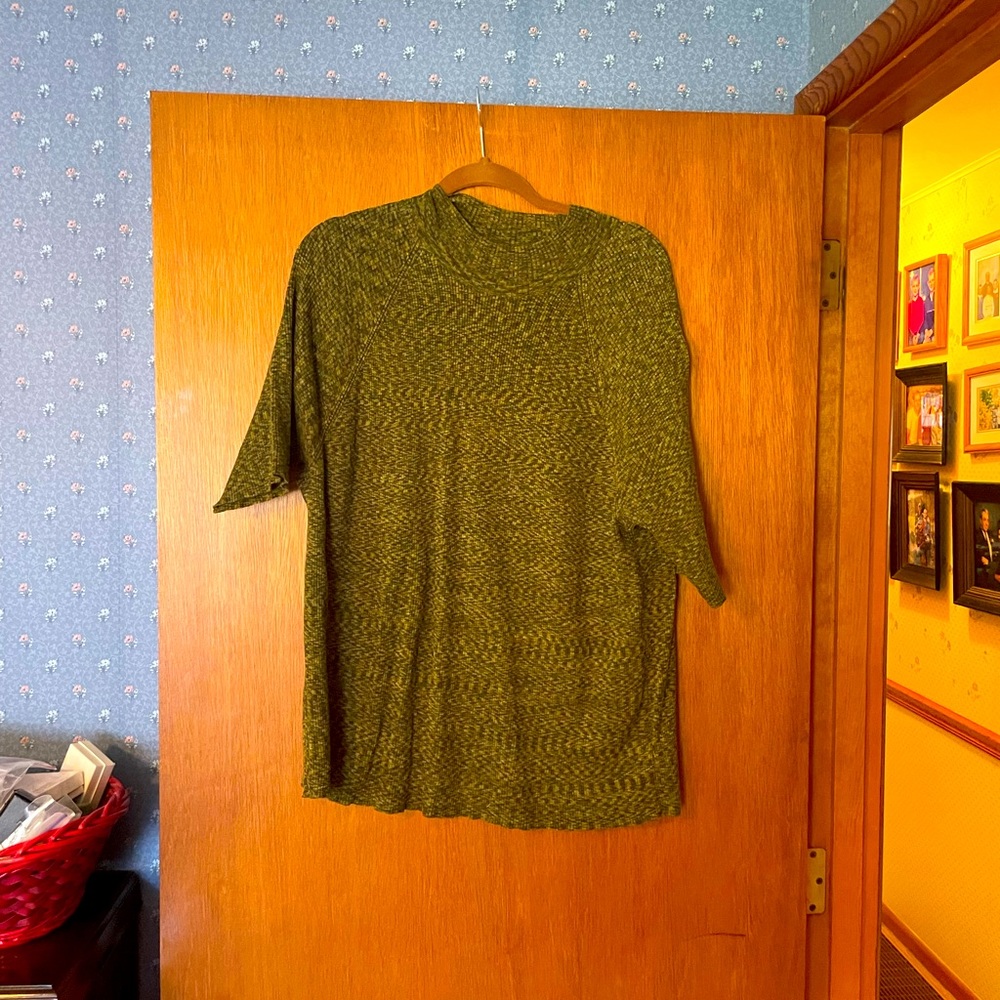 3X Jones NY Green Short Sleeve Sweater